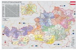 Planisfero 134-Austria carta murale politica con CAP cm 100x60